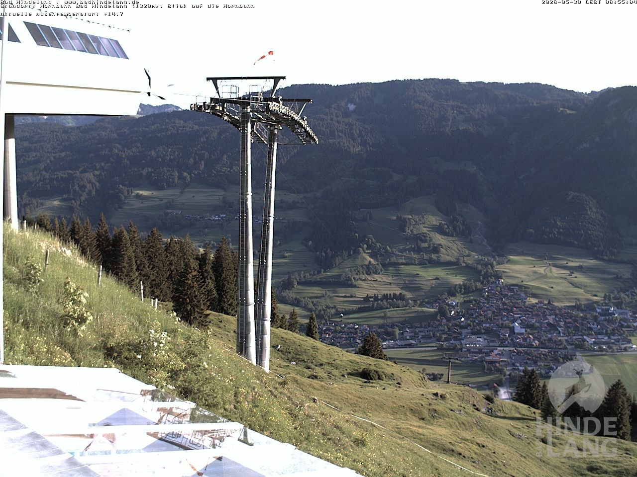 Archiv Foto Webcam Aussicht auf Bad Hindelang von der Hornbahn Bergstation