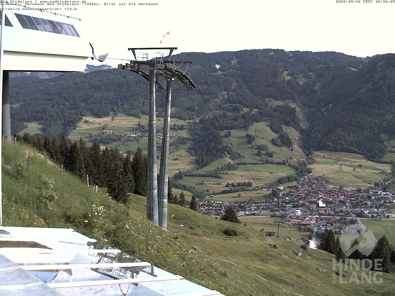 Archiv Foto Webcam Aussicht auf Bad Hindelang von der Hornbahn Bergstation