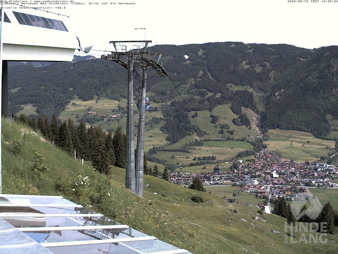 Archiv Foto Webcam Aussicht auf Bad Hindelang von der Hornbahn Bergstation