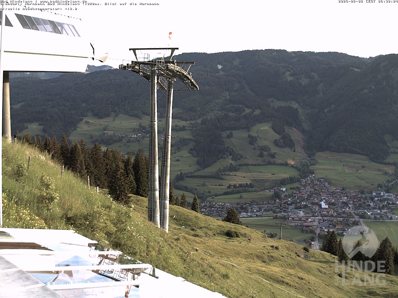 Archiv Foto Webcam Aussicht auf Bad Hindelang von der Hornbahn Bergstation