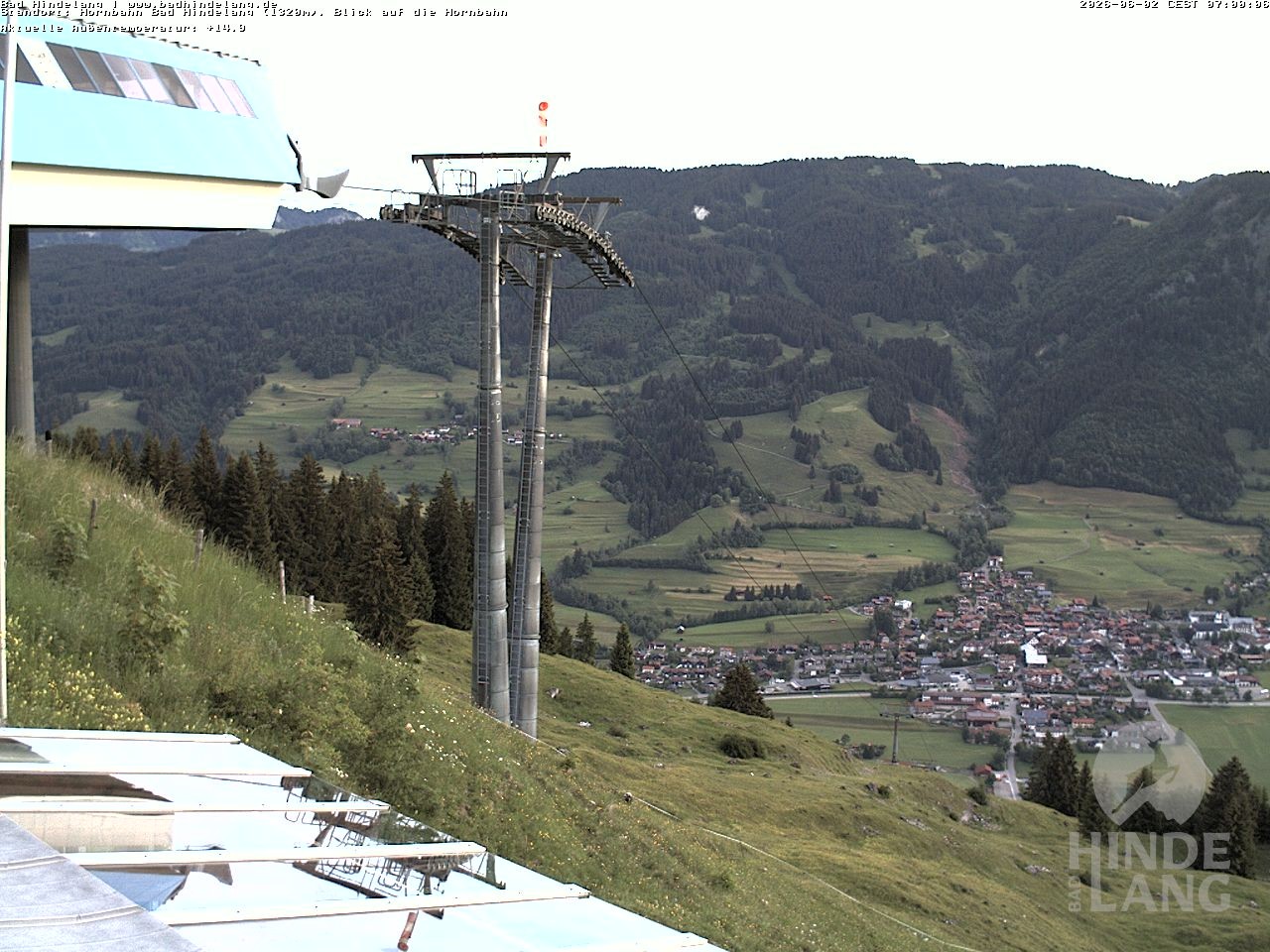 Archiv Foto Webcam Aussicht auf Bad Hindelang von der Hornbahn Bergstation