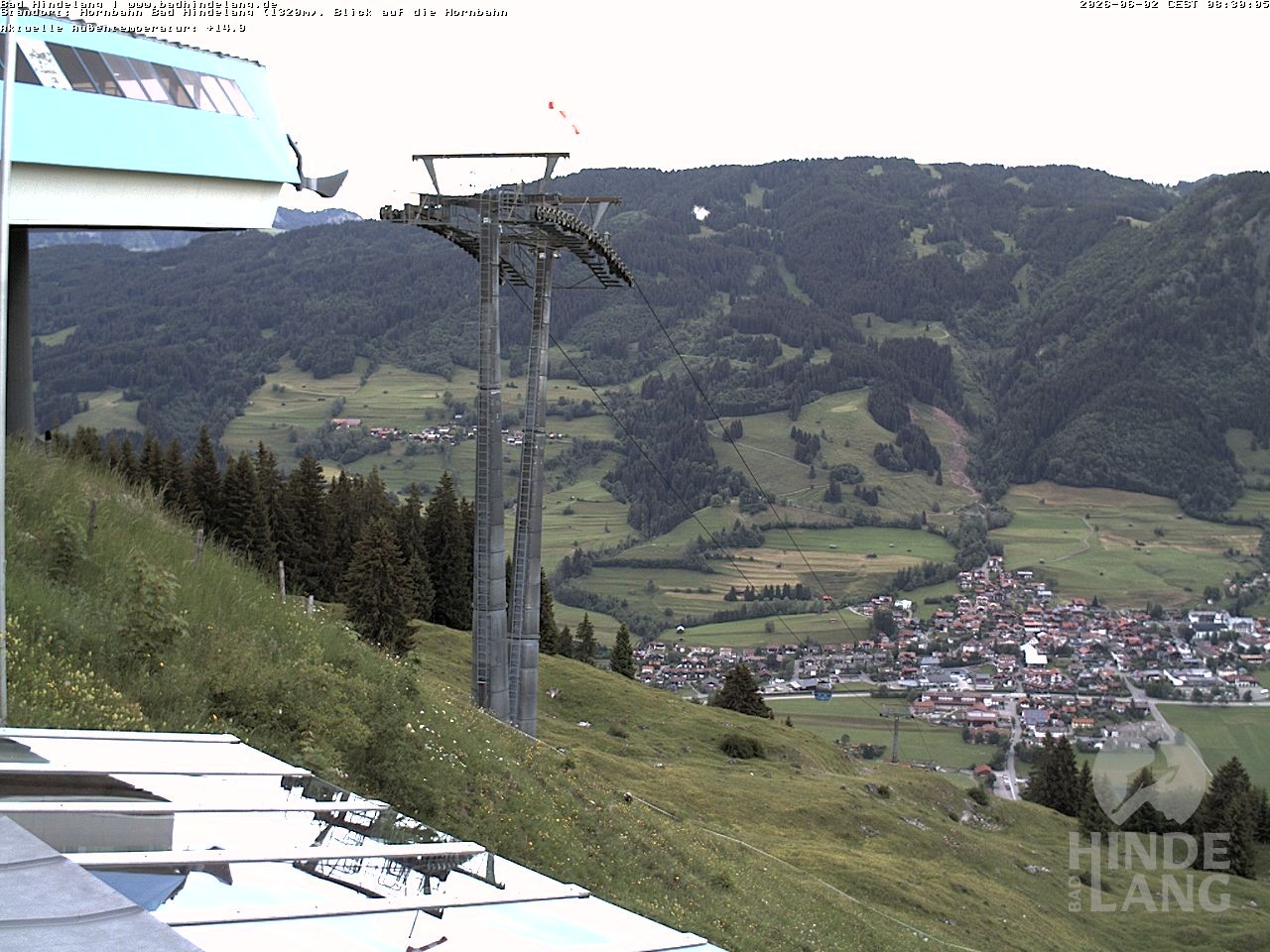 Archiv Foto Webcam Aussicht auf Bad Hindelang von der Hornbahn Bergstation