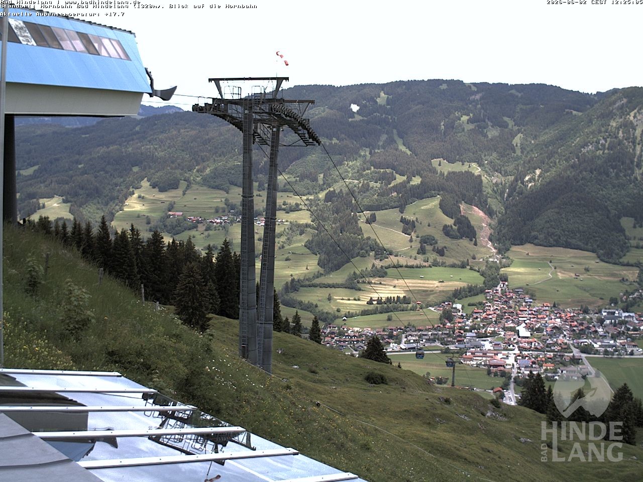 Archiv Foto Webcam Aussicht auf Bad Hindelang von der Hornbahn Bergstation
