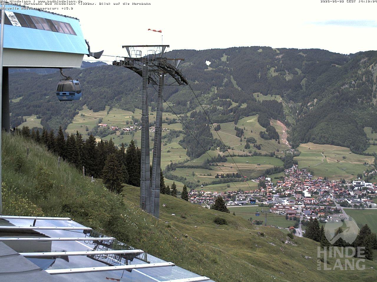 Archiv Foto Webcam Aussicht auf Bad Hindelang von der Hornbahn Bergstation