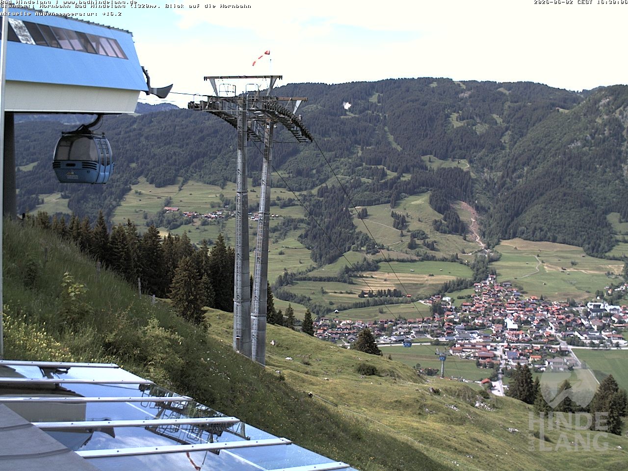 Archiv Foto Webcam Aussicht auf Bad Hindelang von der Hornbahn Bergstation