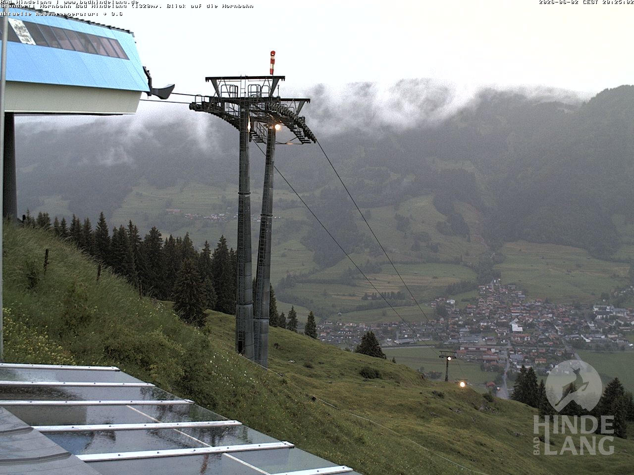 Archiv Foto Webcam Aussicht auf Bad Hindelang von der Hornbahn Bergstation