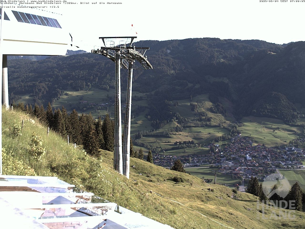 Archiv Foto Webcam Aussicht auf Bad Hindelang von der Hornbahn Bergstation