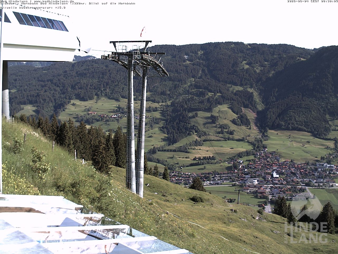 Archiv Foto Webcam Aussicht auf Bad Hindelang von der Hornbahn Bergstation