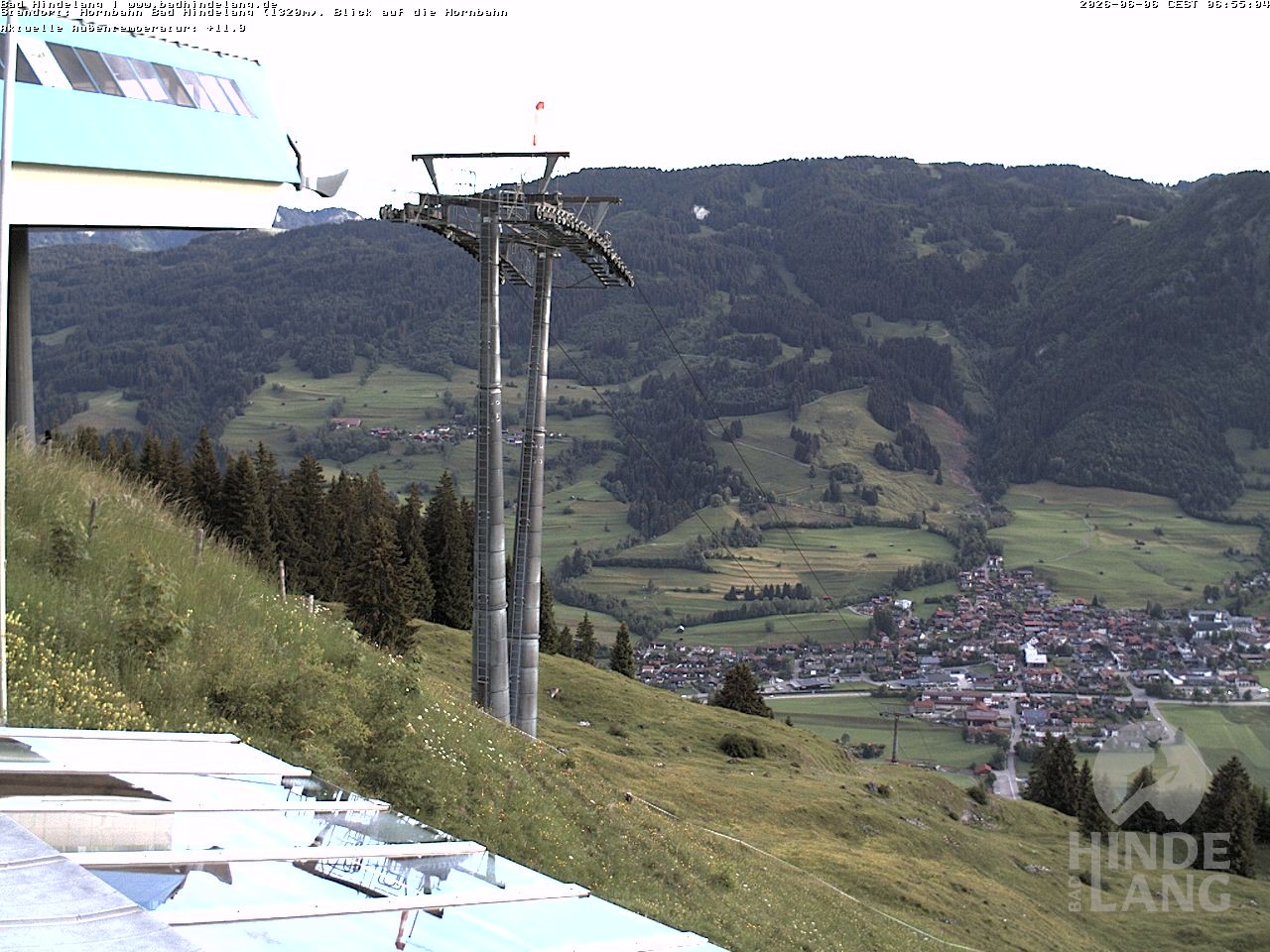 Archiv Foto Webcam Aussicht auf Bad Hindelang von der Hornbahn Bergstation