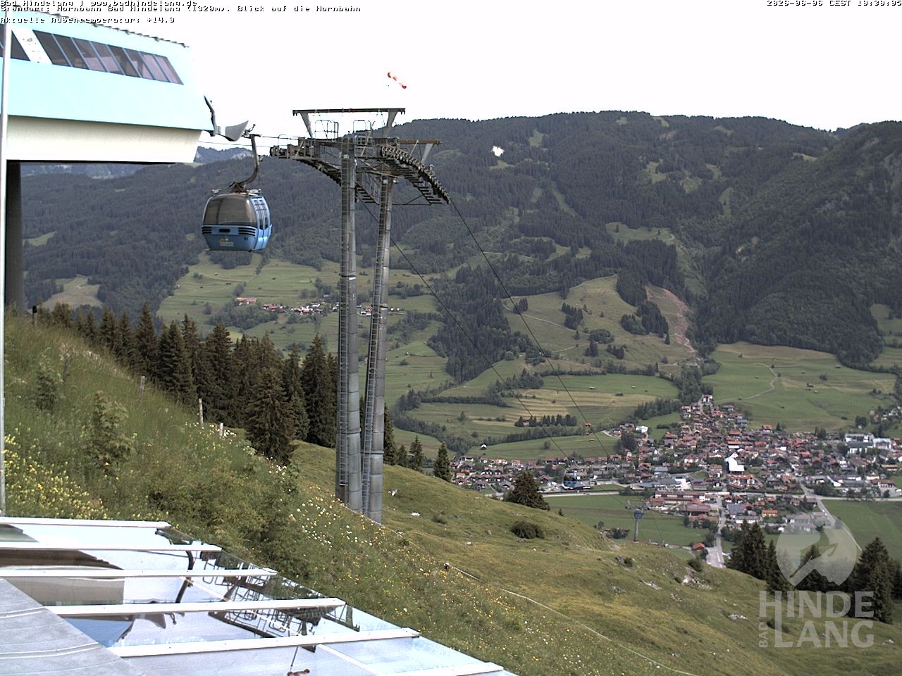 Archiv Foto Webcam Aussicht auf Bad Hindelang von der Hornbahn Bergstation