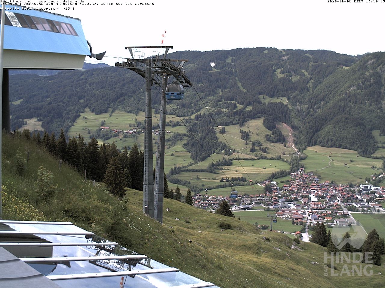 Archiv Foto Webcam Aussicht auf Bad Hindelang von der Hornbahn Bergstation