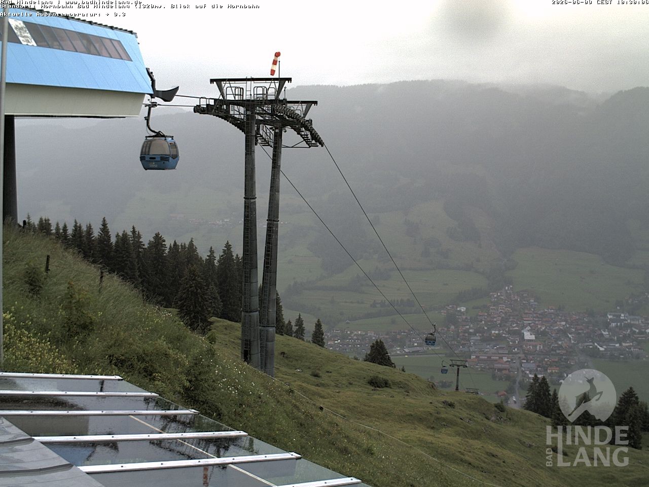 Archiv Foto Webcam Aussicht auf Bad Hindelang von der Hornbahn Bergstation