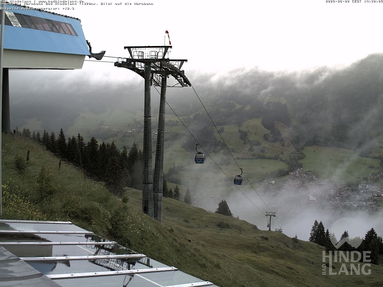 Archiv Foto Webcam Aussicht auf Bad Hindelang von der Hornbahn Bergstation