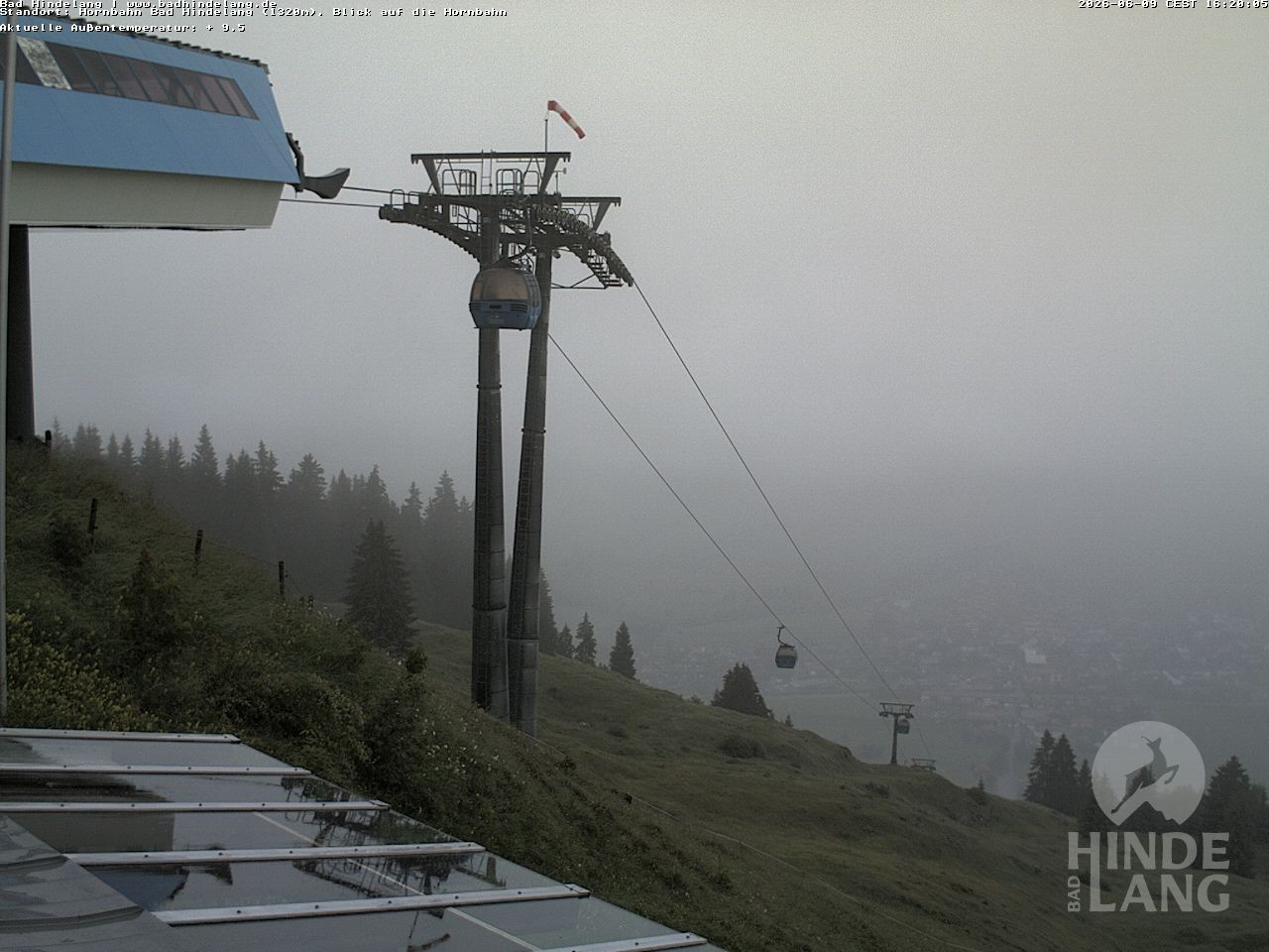 Archiv Foto Webcam Aussicht auf Bad Hindelang von der Hornbahn Bergstation