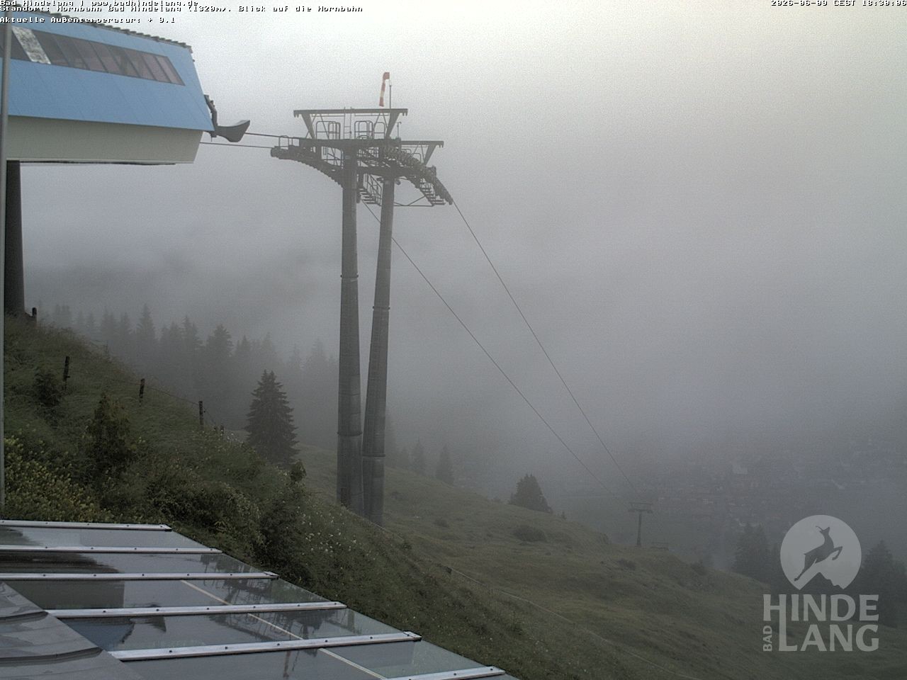 Archiv Foto Webcam Aussicht auf Bad Hindelang von der Hornbahn Bergstation