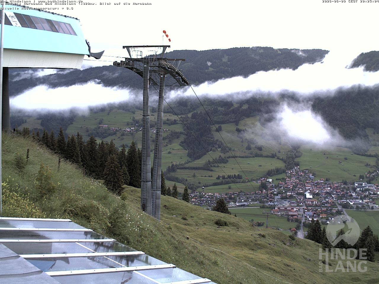 Archiv Foto Webcam Aussicht auf Bad Hindelang von der Hornbahn Bergstation