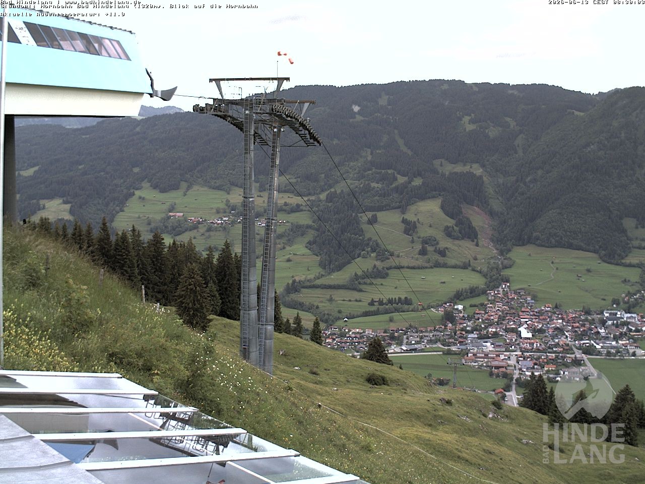 Archiv Foto Webcam Aussicht auf Bad Hindelang von der Hornbahn Bergstation