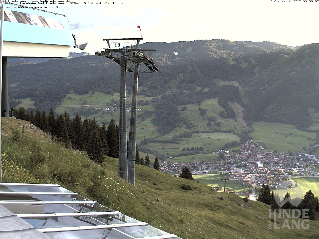Archiv Foto Webcam Aussicht auf Bad Hindelang von der Hornbahn Bergstation