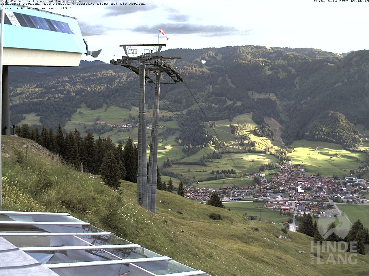 Archiv Foto Webcam Aussicht auf Bad Hindelang von der Hornbahn Bergstation