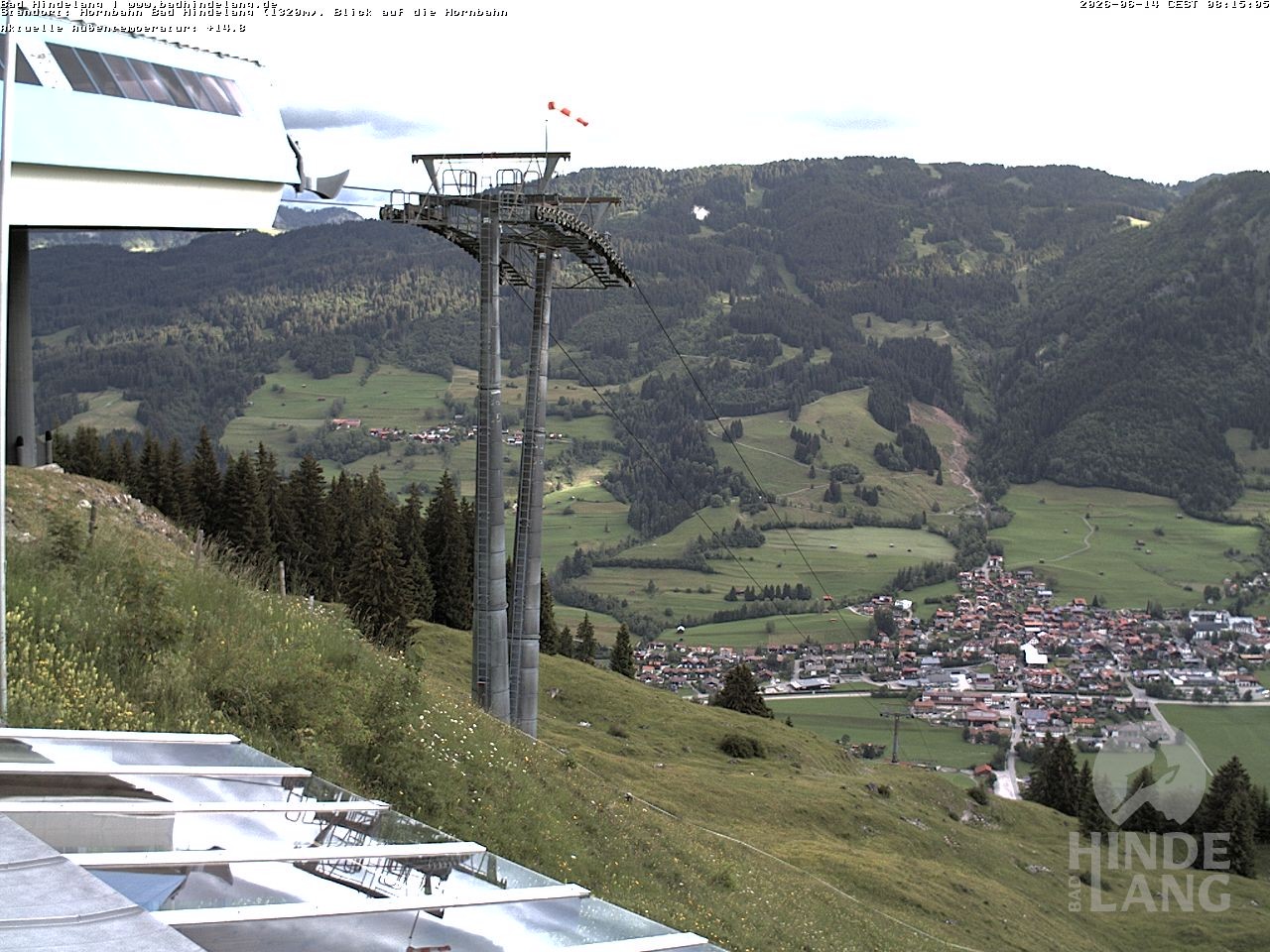 Archiv Foto Webcam Aussicht auf Bad Hindelang von der Hornbahn Bergstation