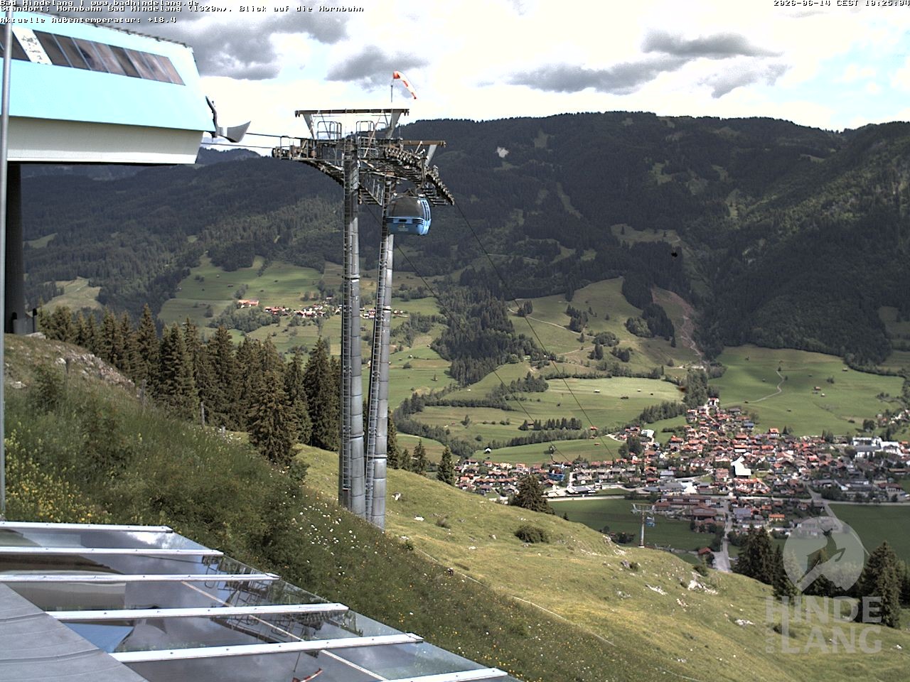 Archiv Foto Webcam Aussicht auf Bad Hindelang von der Hornbahn Bergstation