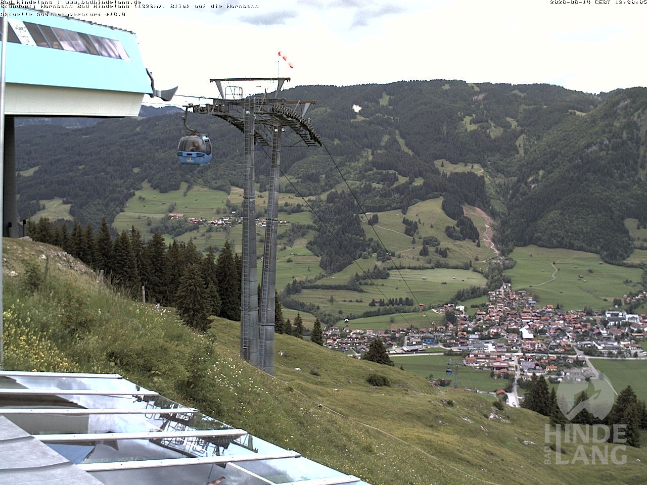 Archiv Foto Webcam Aussicht auf Bad Hindelang von der Hornbahn Bergstation