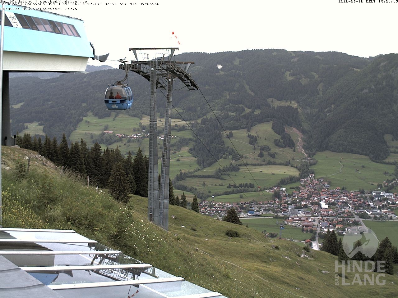 Archiv Foto Webcam Aussicht auf Bad Hindelang von der Hornbahn Bergstation