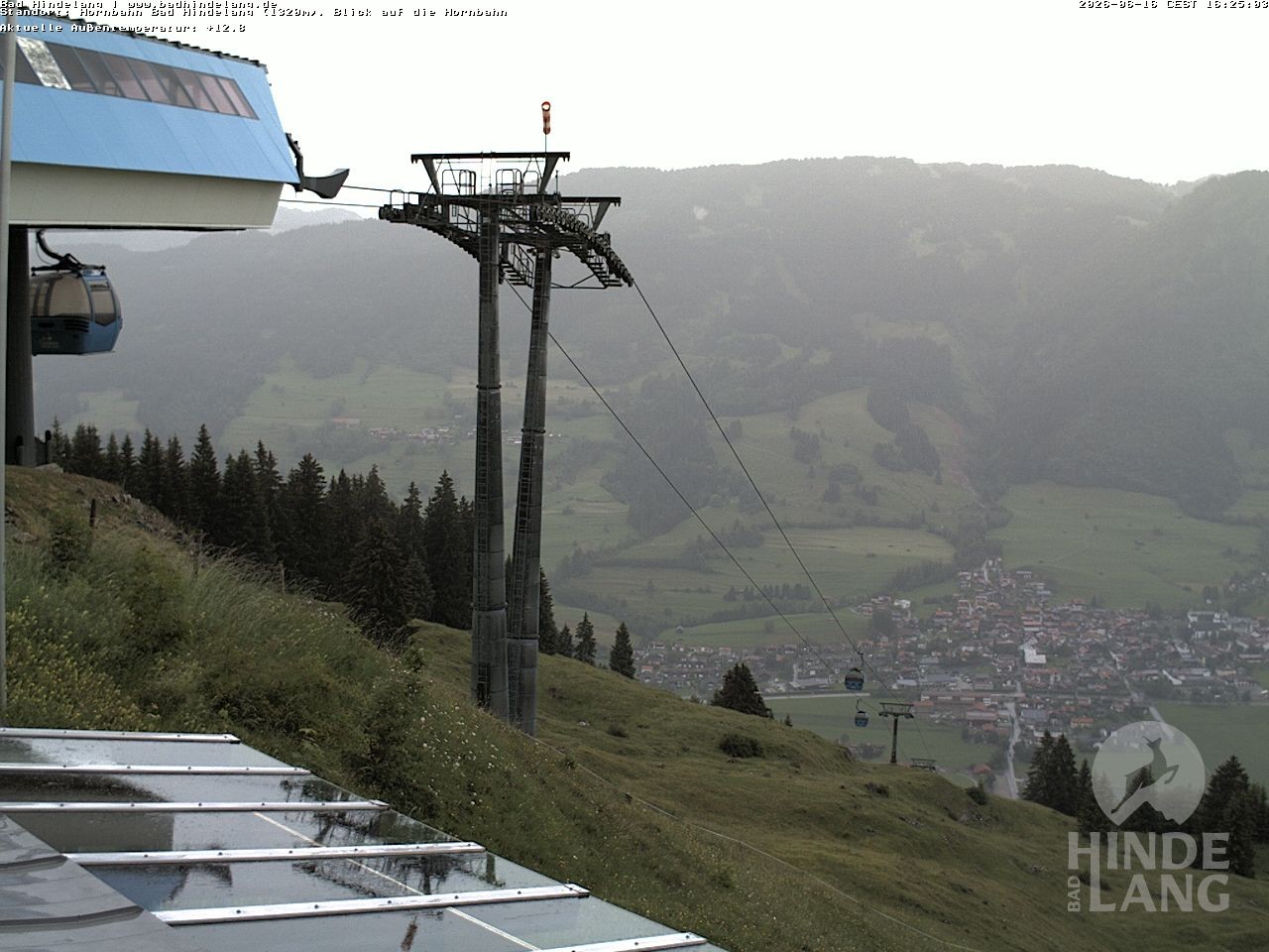 Archiv Foto Webcam Aussicht auf Bad Hindelang von der Hornbahn Bergstation