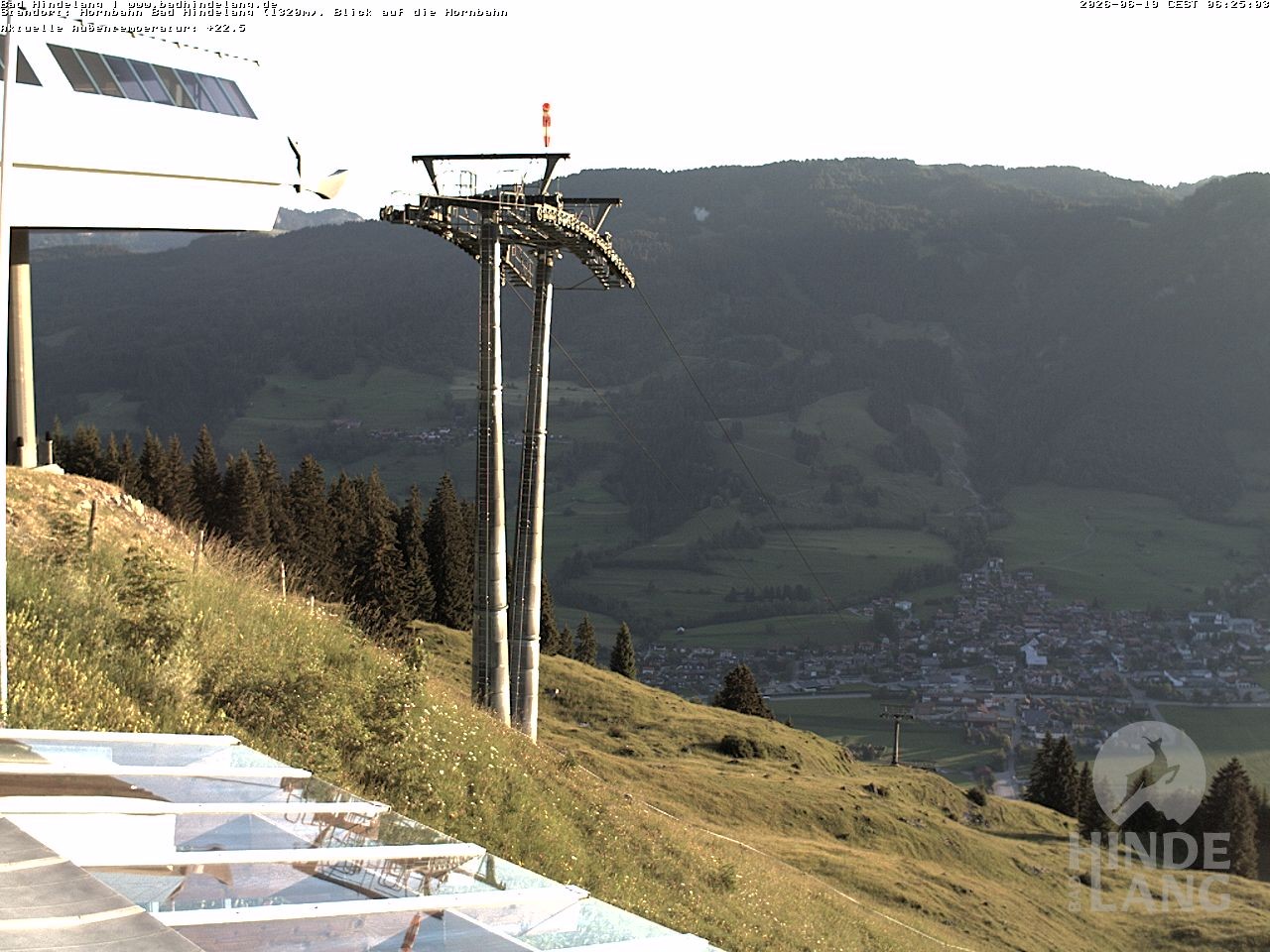 Archiv Foto Webcam Aussicht auf Bad Hindelang von der Hornbahn Bergstation