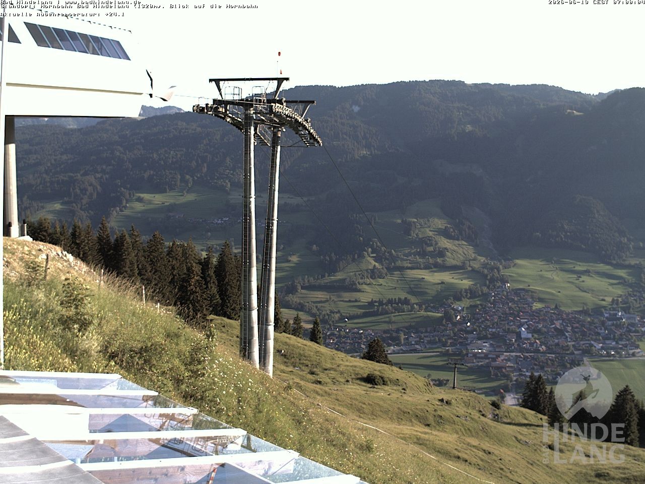 Archiv Foto Webcam Aussicht auf Bad Hindelang von der Hornbahn Bergstation