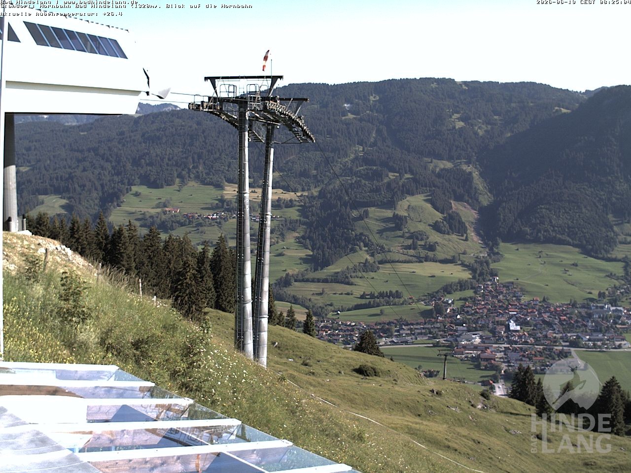 Archiv Foto Webcam Aussicht auf Bad Hindelang von der Hornbahn Bergstation