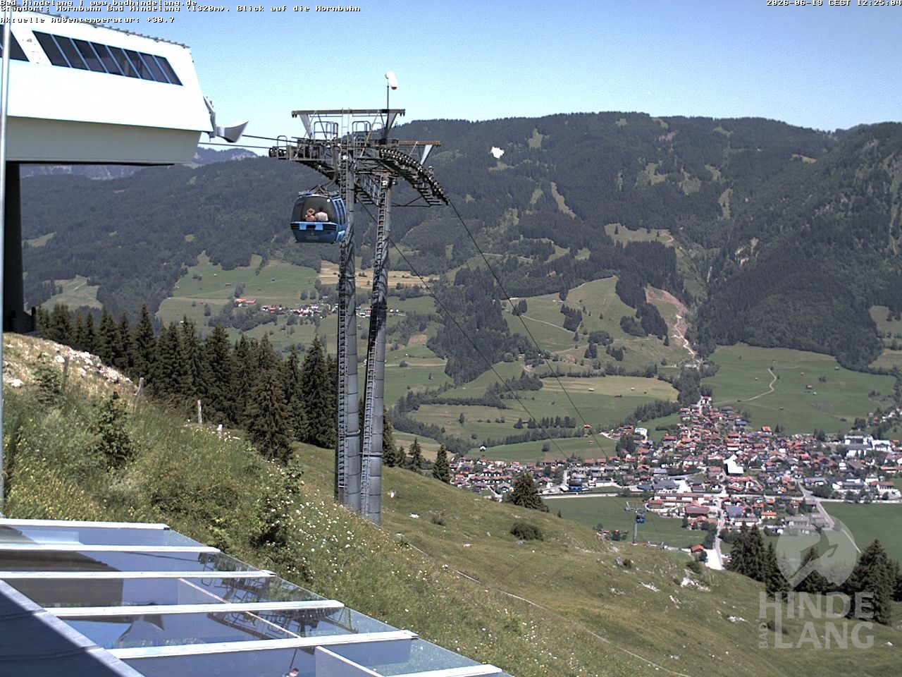 Archiv Foto Webcam Aussicht auf Bad Hindelang von der Hornbahn Bergstation