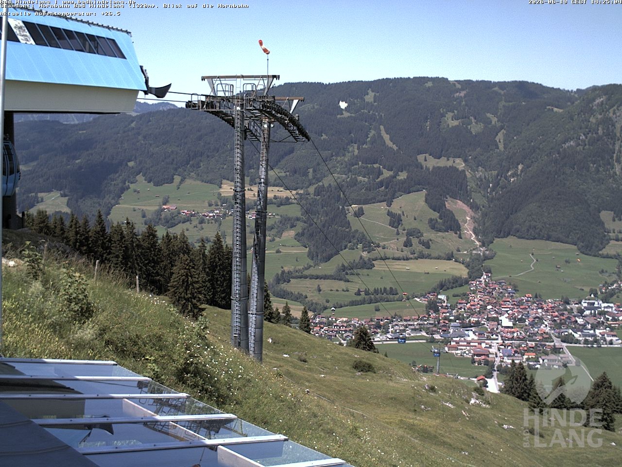 Archiv Foto Webcam Aussicht auf Bad Hindelang von der Hornbahn Bergstation
