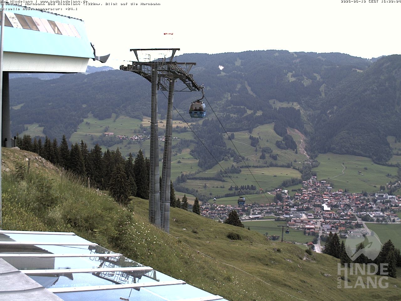 Archiv Foto Webcam Aussicht auf Bad Hindelang von der Hornbahn Bergstation