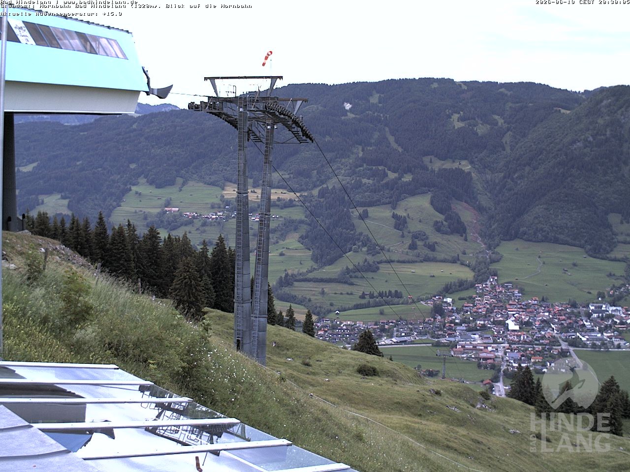 Archiv Foto Webcam Aussicht auf Bad Hindelang von der Hornbahn Bergstation