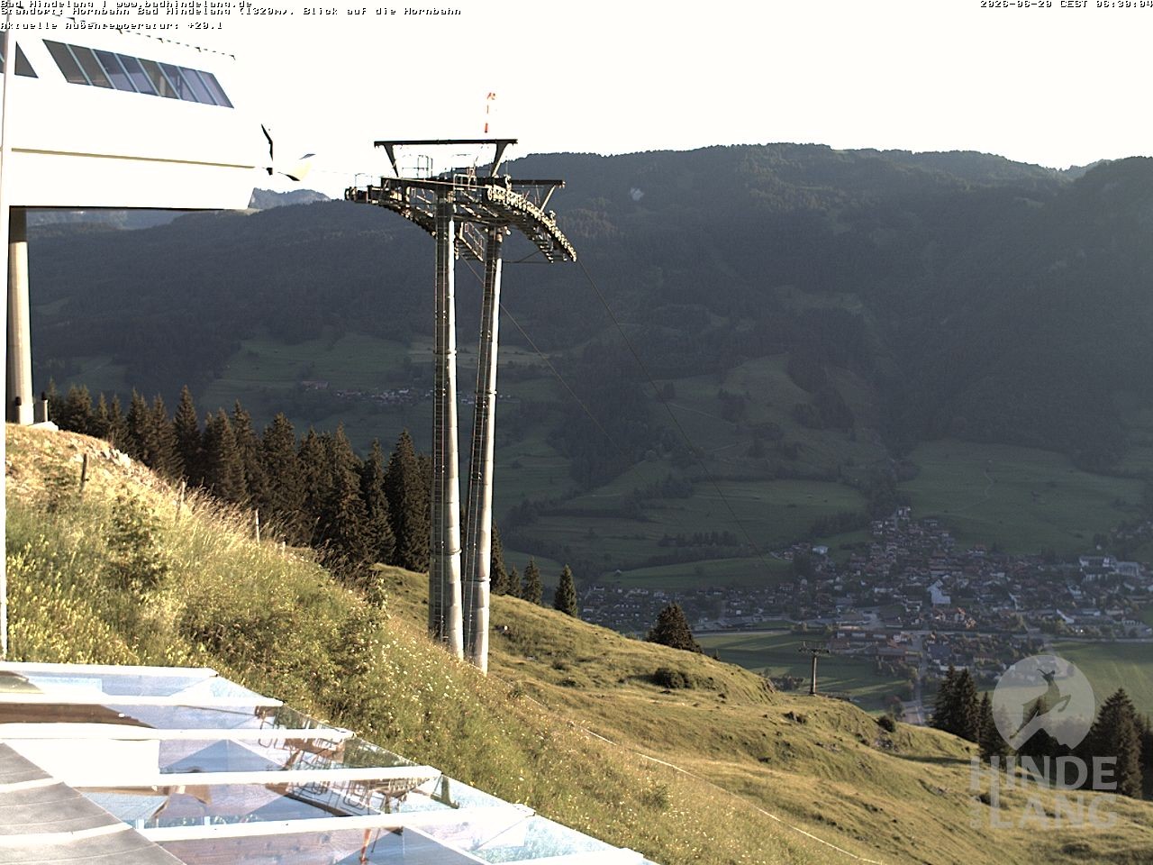 Archiv Foto Webcam Aussicht auf Bad Hindelang von der Hornbahn Bergstation