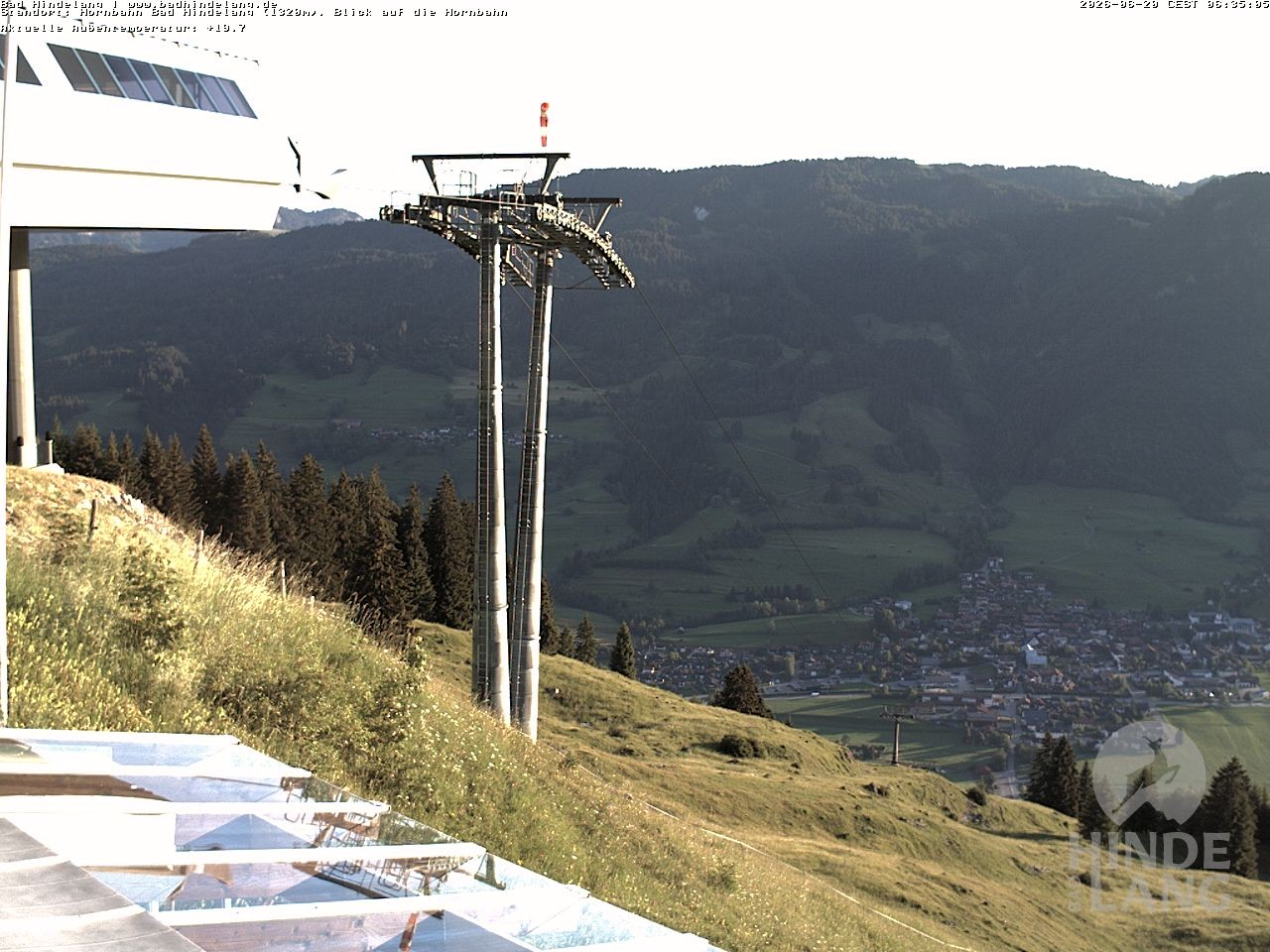 Archiv Foto Webcam Aussicht auf Bad Hindelang von der Hornbahn Bergstation