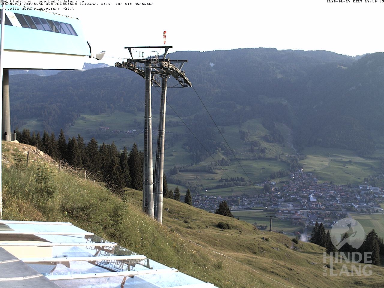 Archiv Foto Webcam Aussicht auf Bad Hindelang von der Hornbahn Bergstation