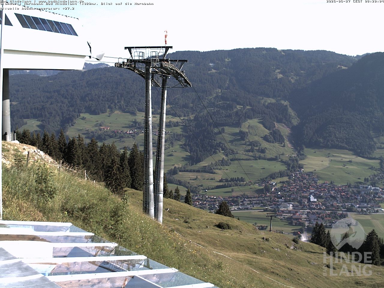 Archiv Foto Webcam Aussicht auf Bad Hindelang von der Hornbahn Bergstation