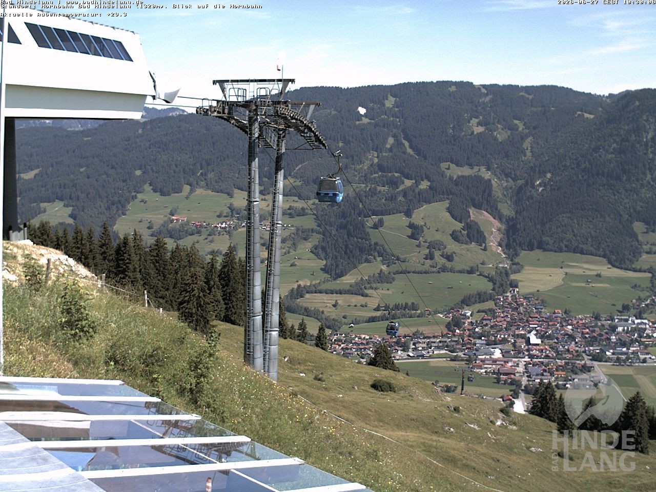 Archiv Foto Webcam Aussicht auf Bad Hindelang von der Hornbahn Bergstation