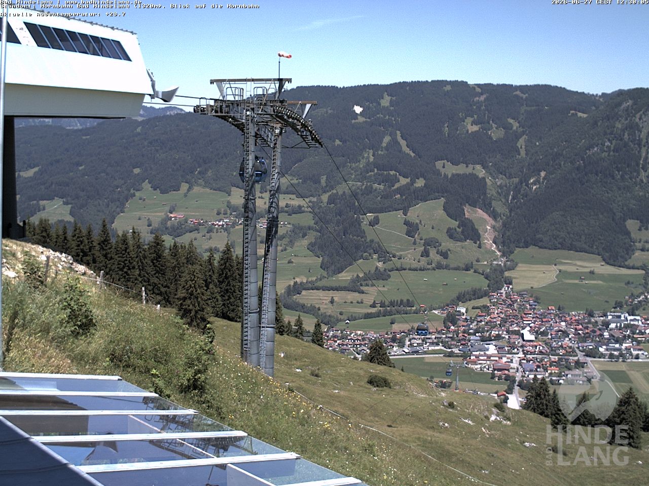 Archiv Foto Webcam Aussicht auf Bad Hindelang von der Hornbahn Bergstation