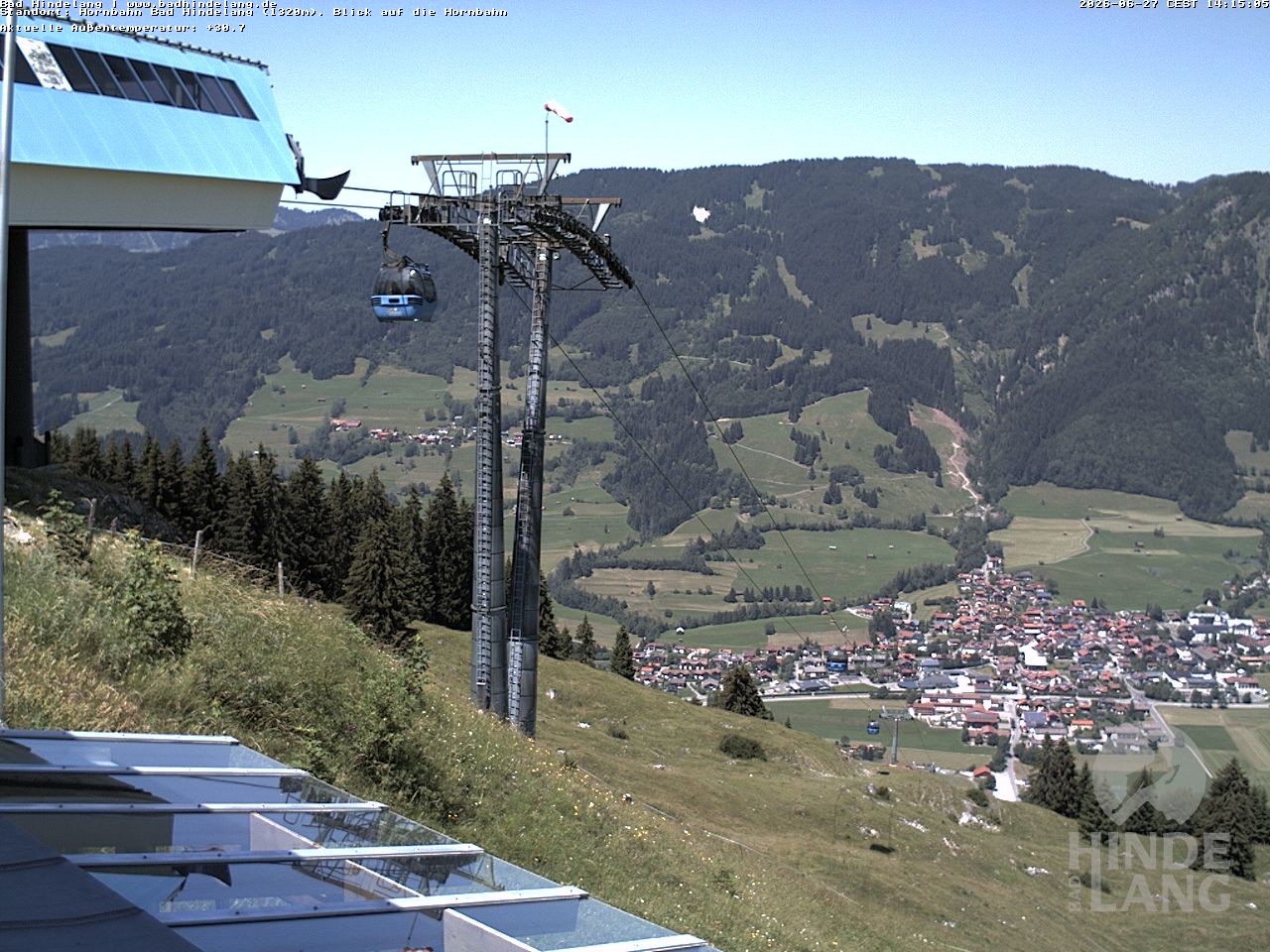 Archiv Foto Webcam Aussicht auf Bad Hindelang von der Hornbahn Bergstation