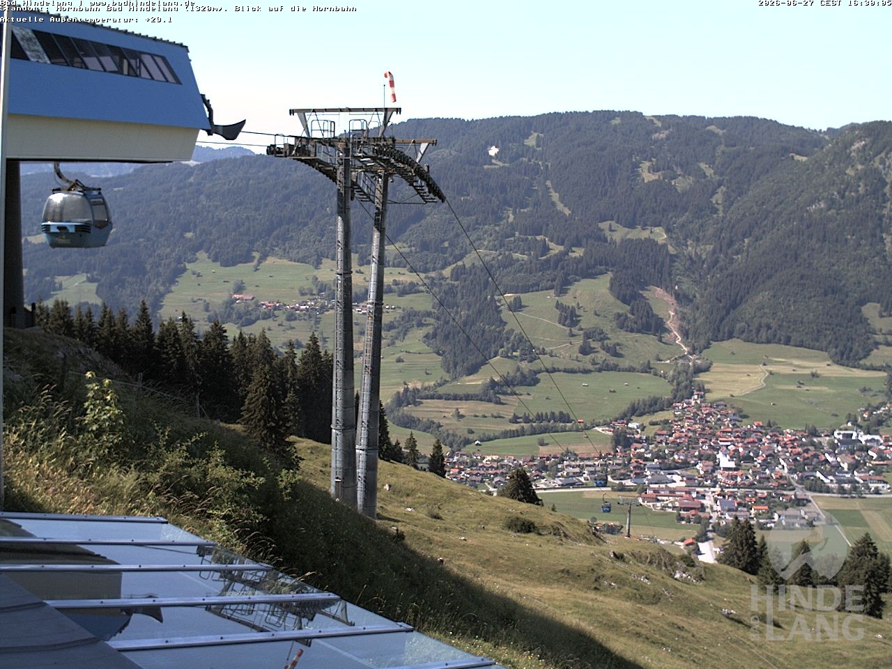 Archiv Foto Webcam Aussicht auf Bad Hindelang von der Hornbahn Bergstation