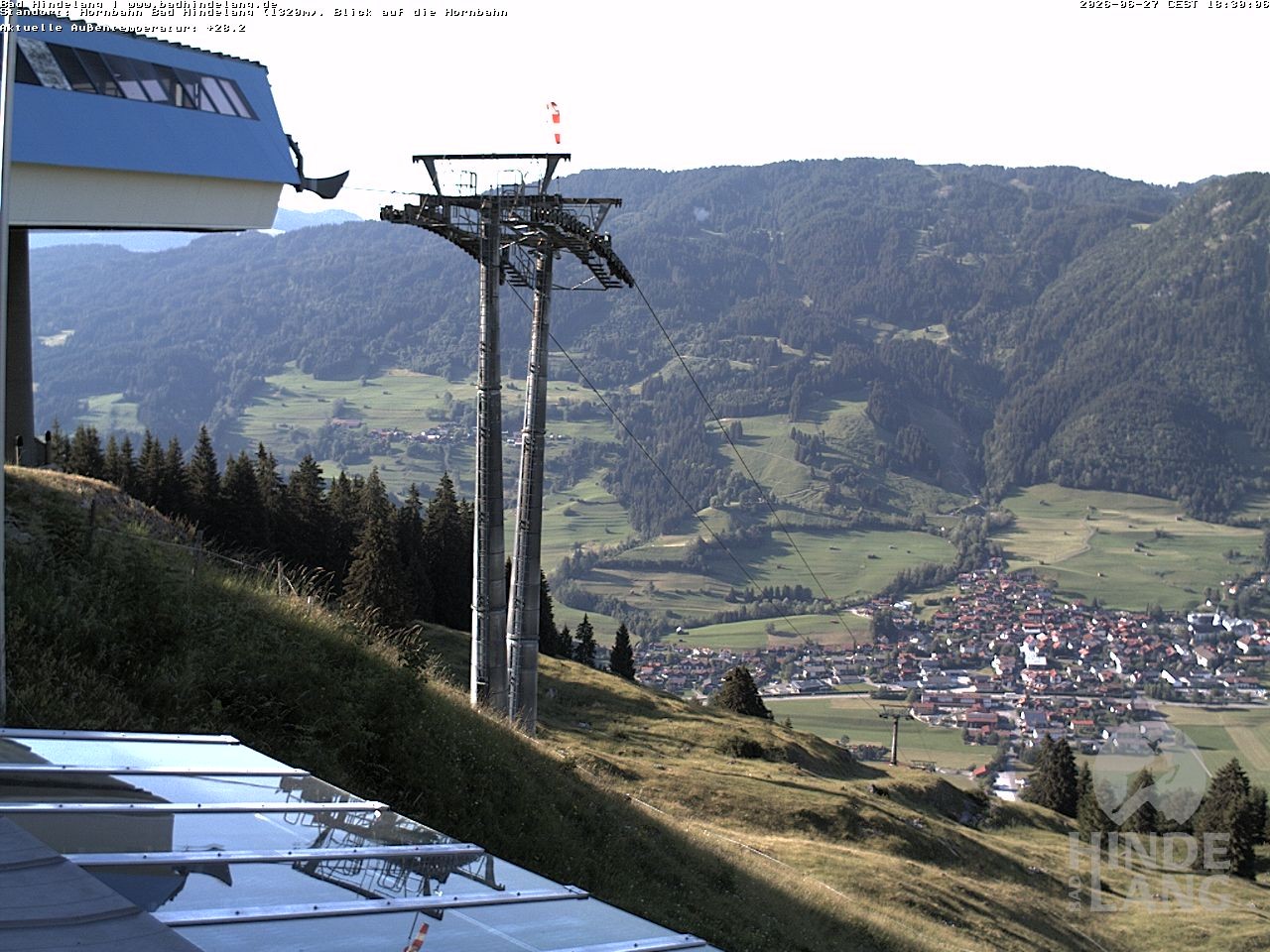 Archiv Foto Webcam Aussicht auf Bad Hindelang von der Hornbahn Bergstation