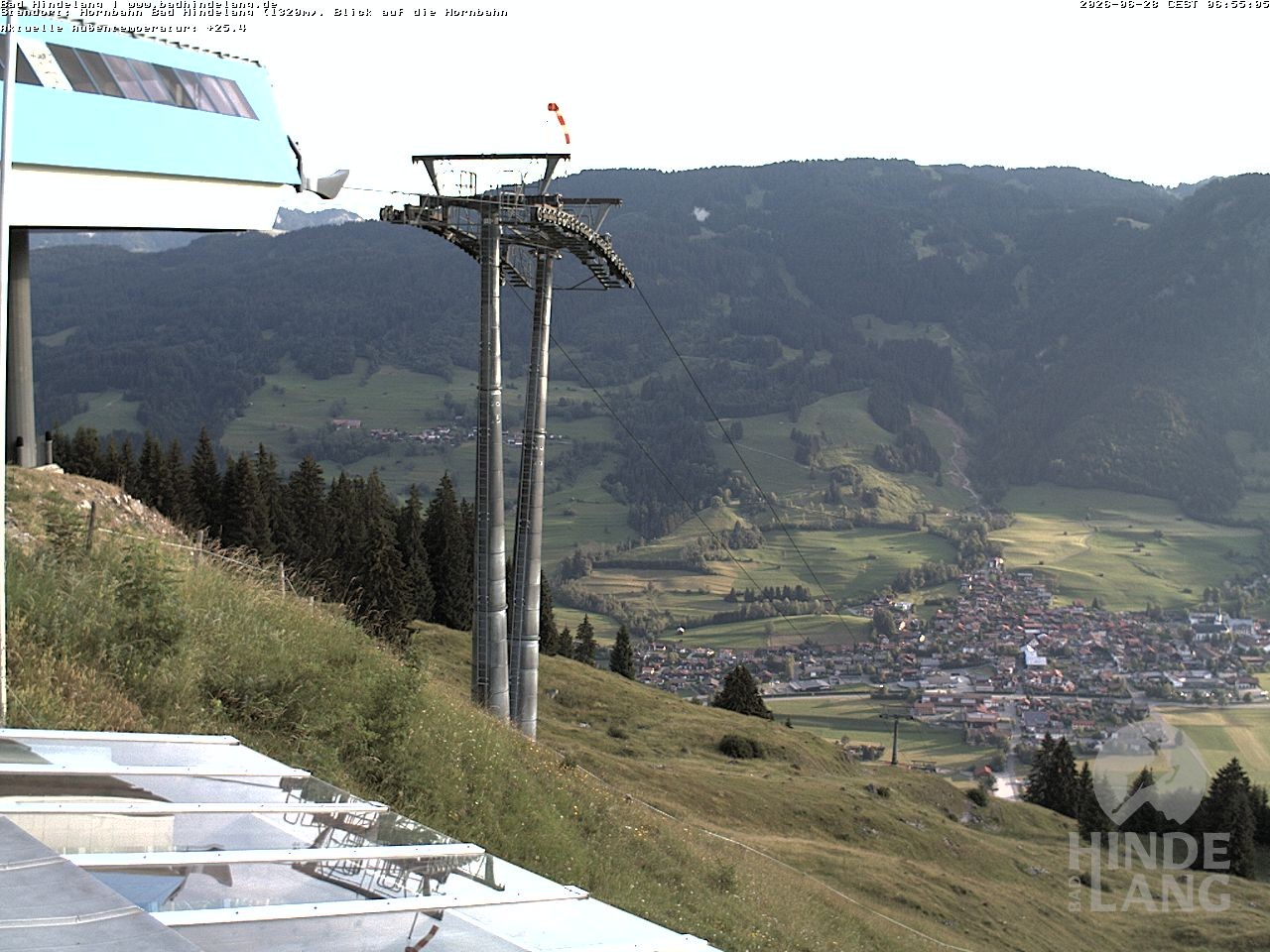 Archiv Foto Webcam Aussicht auf Bad Hindelang von der Hornbahn Bergstation