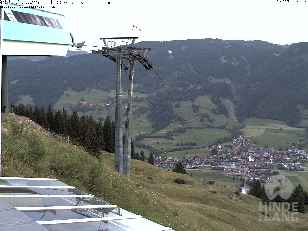 Archiv Foto Webcam Aussicht auf Bad Hindelang von der Hornbahn Bergstation
