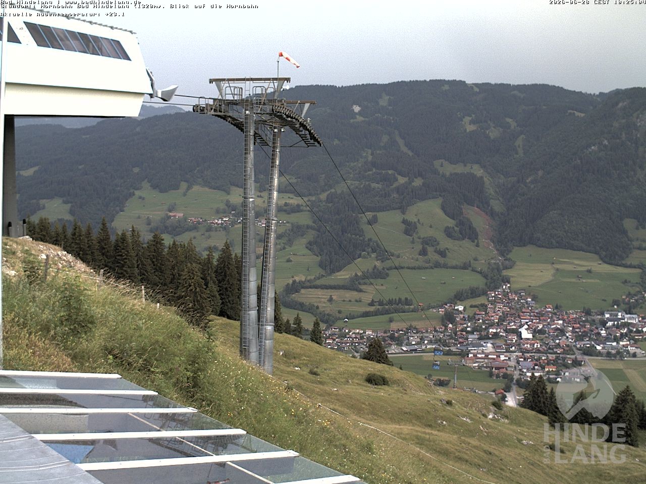 Archiv Foto Webcam Aussicht auf Bad Hindelang von der Hornbahn Bergstation