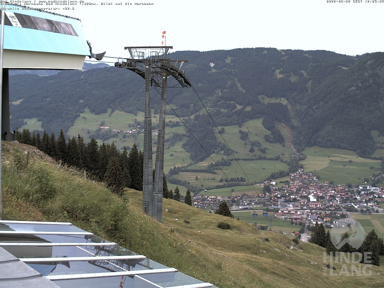 Archiv Foto Webcam Aussicht auf Bad Hindelang von der Hornbahn Bergstation