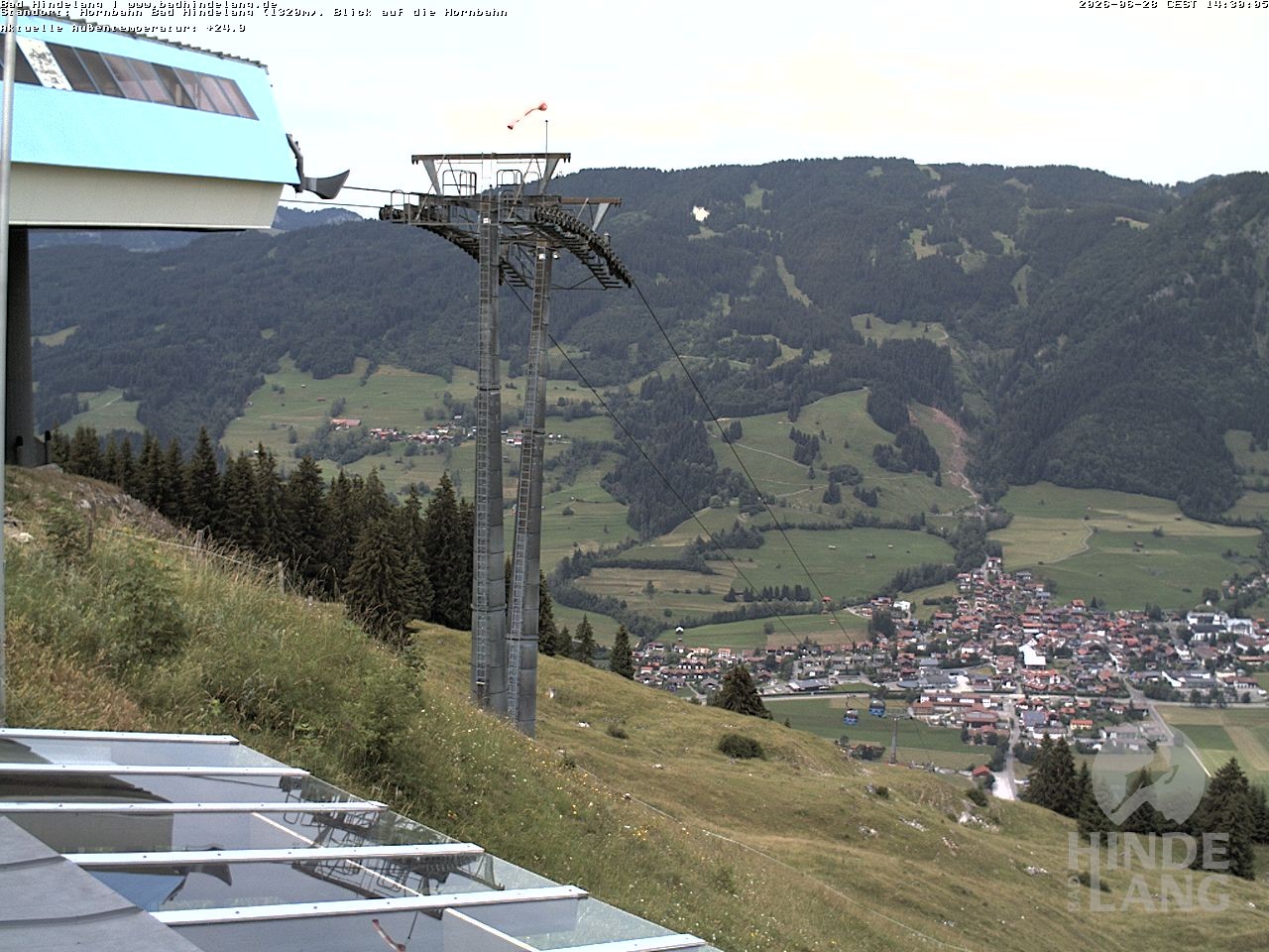 Archiv Foto Webcam Aussicht auf Bad Hindelang von der Hornbahn Bergstation