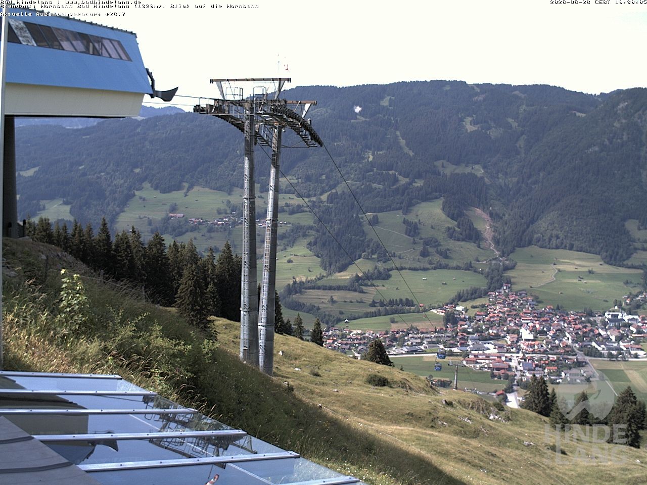 Archiv Foto Webcam Aussicht auf Bad Hindelang von der Hornbahn Bergstation
